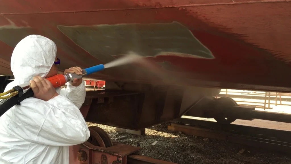 Xử lý bề mặt thân tàu biển trước khi sơn epoxy