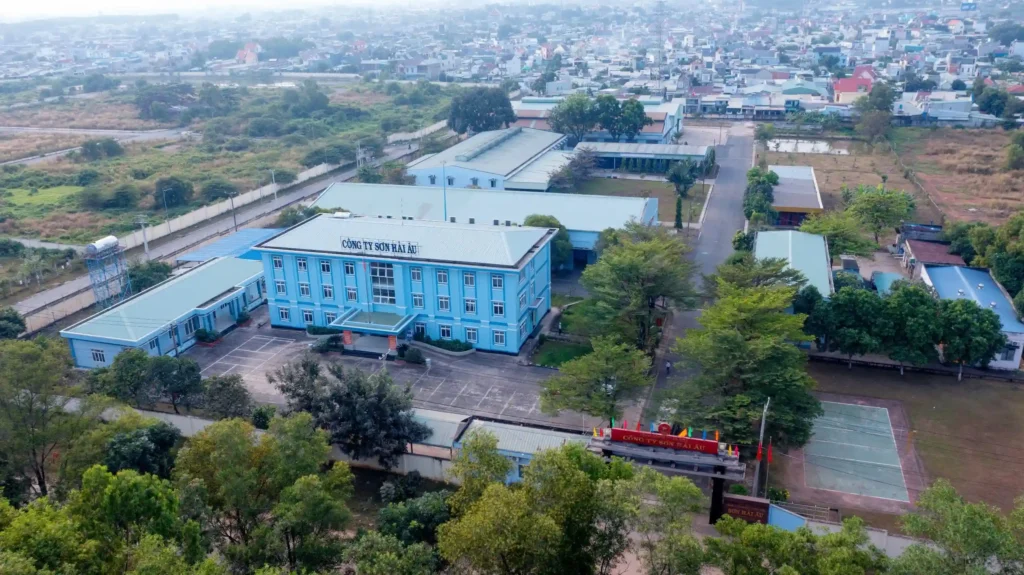 Trụ sở và nhà máy của Sơn Hải Âu tại Việt Nam – thương hiệu sơn công nghiệp và sơn tàu biển. Gắn liền với lịch sử Sơn Hải Âu 40 năm. 