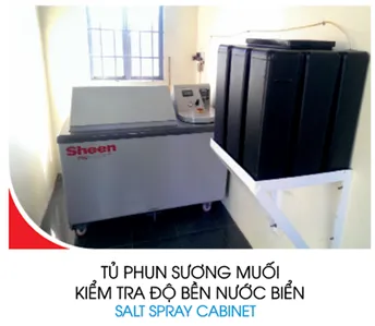 Tủ phun sương muối kiểm tra độ bền nước biển của sơn công nghiệp Sơn Hải Âu