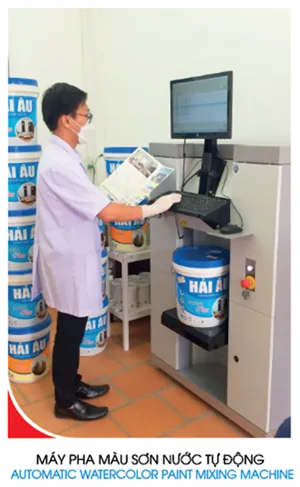 Máy pha màu sơn nước tự động của Sơn Hải Âu