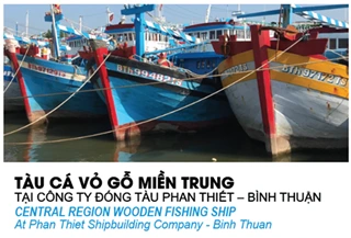 Tàu cá vỏ gỗ miền Trung sử dụng sơn tàu cá Sơn Hải Âu tại Bình Thuận