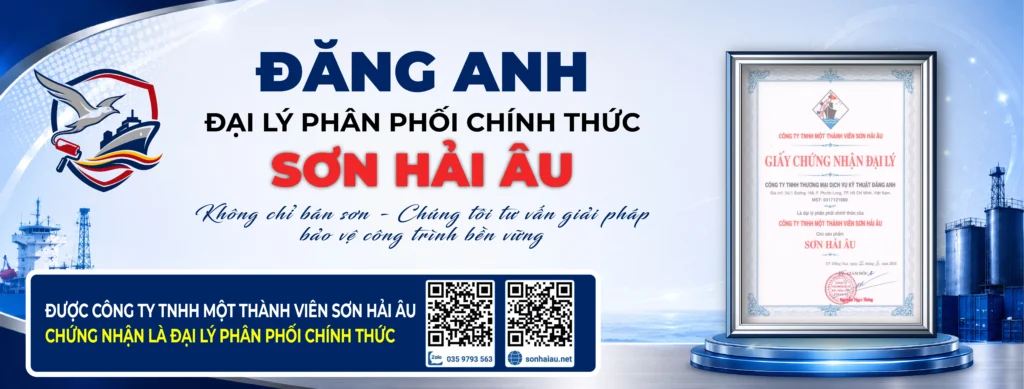 Đại lý Đăng Anh có giấy chứng nhận đại lý Sơn Hải Âu do Công ty TNHH Một Thành Viên Sơn Hải Âu cấp