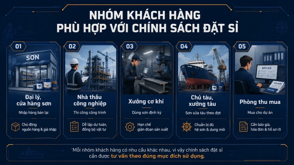 Nhóm khách hàng phù hợp với chính sách đặt sỉ Sơn Hải Âu
